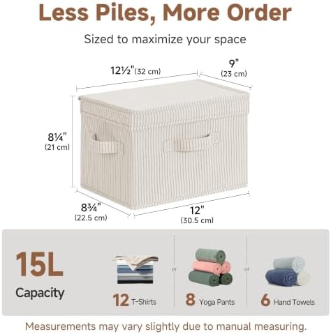 StorageWorks Fabric Storage Bins with Lids, Closet Storage Bins - Image 6