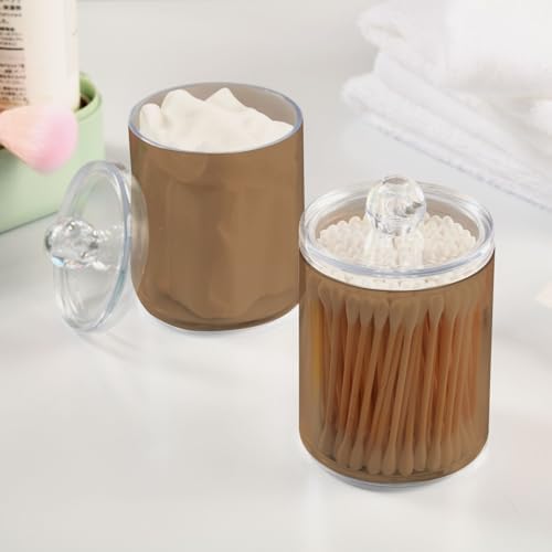 4 Pack Qtip Holder Dispenser with Lids,Light Tan Storage Containers,Bathroom Canisters Organizer for Cotton Ball,Cotton Swab,Cotton Round Pads,Floss 21214715 - Image 4