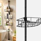 Shower Caddy Tension Pole, 4-Tier Heavy Duty Corner Organizer, 39-125 Inch by EUIJOIP