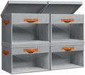 Homsorout Large Storage Bins with Lids - 4 Pack Foldable Decorative Organizers with Clear Windows & Handles, Cube Storage Organizers for Clothes, Blankets, Sweaters, Sheets, Grey by Homsorout