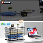 Lavatino 12 Compartments Paper Organizer for Desk, Mesh Literature Organizer, Mail File Sorter Tray with Handle, Desktop Mailbox for Office Classroom Home, Black - Image 5