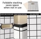 Fabric Cubby Storage Bins,13x13x13 Inches,Cube Organizer Bin Foldable Storage Boxes with Dual Handles Fabric Organizer Box and collapsible Storage basket,Set of 3,White grid - Image 7