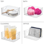 iDesign Stackable Open-Front Storage Bins with Handles, Set of 4, Clear - Image 7