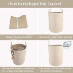 XUANGUO Cotton Rope Laundry Basket Hamper for Clothes Large Oatmeal - Image 7