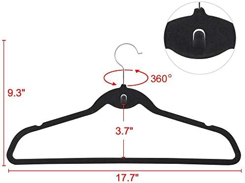 Yaheetech 100 Pack Velvet Hangers, Non-Slip Cascading Design, Swivel Hook - Image 2