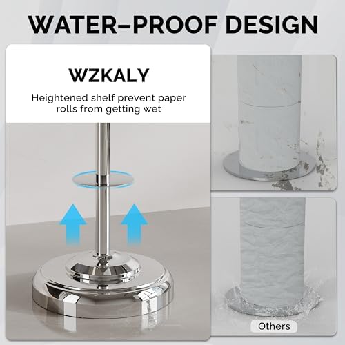 Polish Chrome Toilet Paper Holder Stand with Storage, 4 Extra Rolls - Image 4