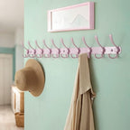 Dseap Coat Rack Wall Mount - 38” Long 10-Tri-Hooks Heavy Duty Coat Hanger Rail Wall Hooks for Hanging Coats Hats Clothing Clothes Purse Mudroom Entryway, Pink - Image 3