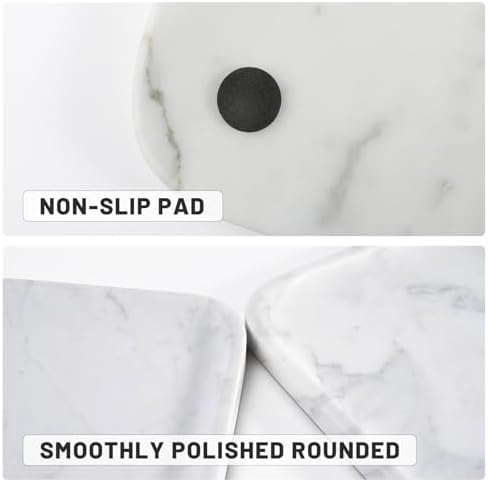Statuario Marble Vanity Tray - Decorative Organizer for Bathroom Countertop, Dresser, Kitchen Sink - Image 2