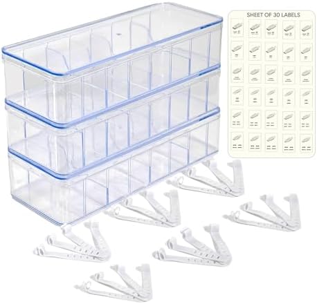Set of 3 Cable Organizer Box W/Labels - Charger Box, Stackable W/Lids-Cord Organizer Junk Drawer- Cord Storage Box for Desk -Cable Organizer case, Multiuse Organizer by CHRABI