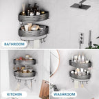 Onemake Corner Shower Caddy with Suction Cups, 2-Pack Shelves for Bathroom - Image 3