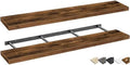 QEEIG Extra Long Floating Shelves for Wall (Brown, Set of 2, 55.1") by QEEIG