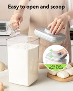 Ankou Airtight Food Storage Container with Pop Lid & 130ml Scoop, 4L/4.2qt *2 BPA-Free Cereal, Rice, Flour, Pasta & Snack Container, Stackable & Durable,Kitchen Pantry Organizer - Image 2