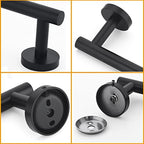 Towel Bar for Bathroom Matte Black, 27Inch Towel Rack Wall Mounted, Thicken Round Bath Towel Holder Rod SUS304 Stainless Steel, Heavy Duty Dish Cloths Hanger for Bathroom, Kitchen - Image 7