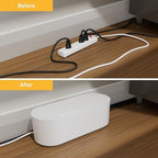 D-Line Cable Management Box, Power Strip Holder, Floor Outlet Hiders, Desk Cord Organizer, Cover TV Wires, Wire Storage – 16.5 in (Length) x 6.5in (Width) x 5.25in (Height) - Large, White - Image 6