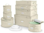 Sorbus China Storage Containers, Dinnerware Storage Set (8 Piece, Beige) by Sorbus