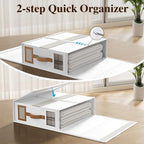 4 Pack Foldable Bed Sheets Set Organizers and Storage(King & Queen Size),Linen Fabric Closet Organizers with Window,Folding Bedding Storage Box for Bedsheets and Pillow Cube Organizer-White - Image 6