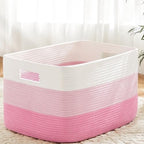Artfeel Blanket Basket,Rectangle Woven Baskets for Storage,100L Laundry Basket for Decorative Nursery Blanket,Toys,Dirty Clothes and Magazine in Shelves,Baby Room,and Living Room by Artfeel