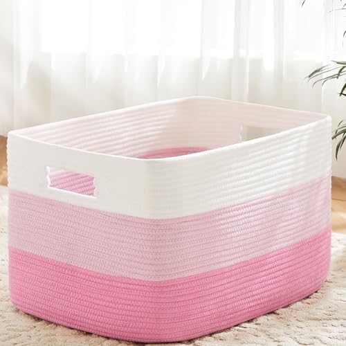 Artfeel Blanket Basket,Rectangle Woven Baskets for Storage,100L Laundry Basket for Decorative Nursery Blanket,Toys,Dirty Clothes and Magazine in Shelves,Baby Room,and Living Room by Artfeel