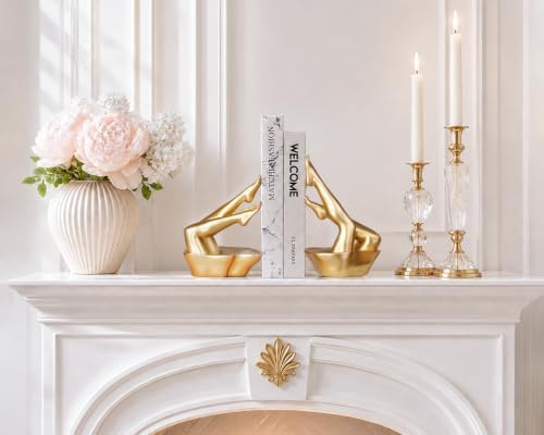 Gold Legs Sculpture Bookends for Shelves, Modern Resin Book Ends Decorative - Image 7