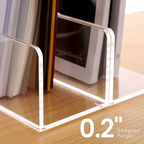 SANRUI Acrylic Desk Organizer Magazine File Holder, Clear, 2-Pack, A4 Size - Image 4