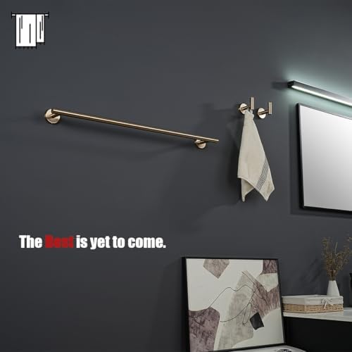 JQK Champagne Bronze Towel Bar, 27 Inch 304 Stainless Steel Thicken 0.8mm Towel Rack Bathroom, Towel Holder Wall Mount, Useable Length 24 Inch, TB110L24-CB - Image 4