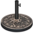 Tangkula 30 lbs Heavy Duty Umbrella Base, Round Parasol Holder with Adjustable Knob for Φ1.5-Φ1.9 Pole, Resin Umbrella Stand with Decorative Pattern, Easy Setup by TANGKULA
