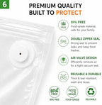 80 Pcs Vacuum Sealer Bags for Food, Reusable BPA-Free Food Storage Bags for Freezer Sous Vide Microwave Heating, Air Valve Zipper Bags (20S+20 M+20 L+20 XL) - Image 7