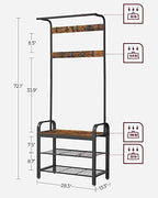 VASAGLE Coat Rack, Hall Tree with Shoe Bench, 4-in-1, 9 Removable Hooks - Image 5