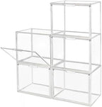 GUDEMAY Clear Stackable Plastic Storage Bins with Magnetic Lid, Dustproof Book & Cosmetic Display Cases, Large Figures Collectibles Showcase, Shoe Box, Protection Organizer (L, Count, 5) by HaveANiceDay