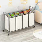 LINZINAR 4 Section Laundry Hamper, Beige Laundry Basket 180L Laundry Sorter - Image 2