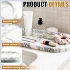 Oval Marble Tray for Bathroom, Marble Vanity Tray 10 x 5 x 0.6 - Image 2
