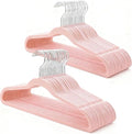 Pink Velvet Hangers 100 Pack, Adult Hangers Anti-Slip Slim Space Saving Hangers with 360° Swivel Hook, 17.5 Inch Clothes Hangers for Coats,Sweater,Jackets,Dresses, Shirts, Suits & T-Shirts by BGRQRIQ