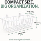 10 Pack Wall Grid Panel Hanging Wire Basket, Metal Wall Storage and Display Basket, Grid Wall Storage Basket for Kitchen, Home Decor Supplies - White (9x3.9x3in) - Image 2