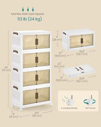 SONGMICS 48QT stackable storage bins with 1 Lid, 4-Tier Foldable Bins - Image 6