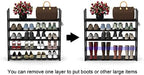 Hsscblet Shoe Rack for Closet, 5-Tier Metal Shelf Storage with Hooks, Black - Image 5