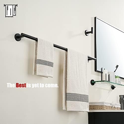 JQK Black Bath Towel Bar, 33 Inch 304 Stainless Steel Thicken 0.8mm Towel Rack Bathroom, Towel Holder Matte Black Wall Mount, Useable Length 30 Inch, TB110L30-PB - Image 5