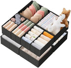 Criusia Drawer Organizer Clothes, 10 Pack Dresser Organizer for Baby Clothes, Underwear, Sock- Foldable Closet Organization and Storage Dividers Bins for Nursery, Bedroom (Black) by Criusia