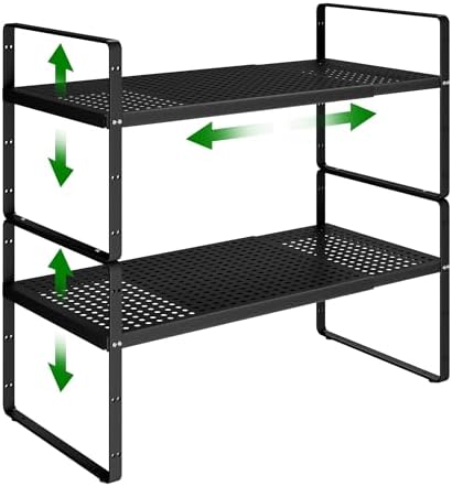 Expandable Kitchen Storage Shelves, 16.5"-27" L x 10.2" W by LOCVCDA