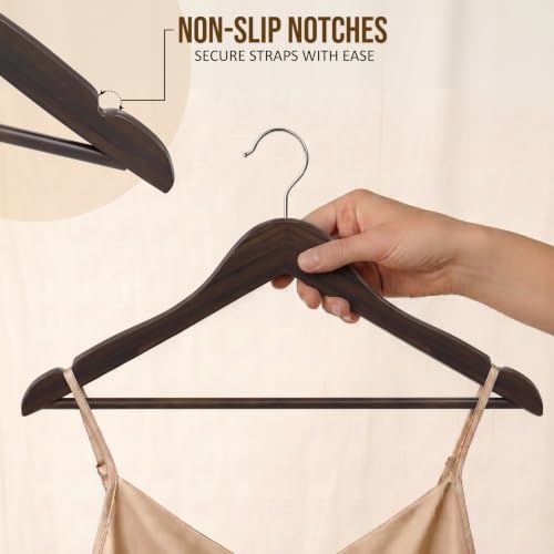 Utopia Home Wooden Hangers 30 Pack – Slim Suit Hangers Vintage - Image 3