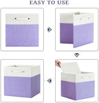 FinishingBo 13x13x13 Storage Cube Bins 4 Pack, Cube Shelf Baskets - Image 4