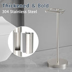 RARXTR Toilet Paper Holder Stand, Post Pivoting Design Free Standing Toilet Paper Holder, SUS304 Stainless Steel Toilet Paper Roll Holder, Heavy Stable Base (Brushed Nickel) - Image 5