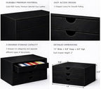 UnionBasic Document Organizer, 3-Drawer File Cabinet Document Storage Box, Office Desktop Filing Organizer, Black - Image 3