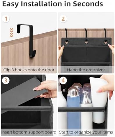 STORAGE MANIAC Over Door Organizer Hanging Shelves Large Clear Deep Pockets - Image 5
