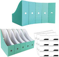 ANSSDO 24 Pack Teal Cardboard Magazine File Holder Storage Organizer by ANSSDO