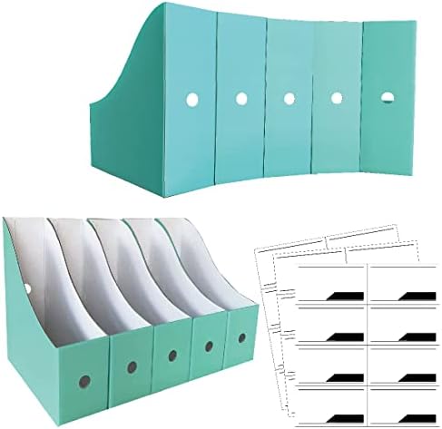 ANSSDO 24 Pack Teal Cardboard Magazine File Holder Storage Organizer by ANSSDO