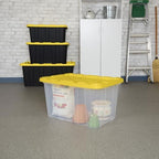 Sterilite Industrial Storage Tote with Lids for Garage, 27 Gallon, 16-Pack - Image 4
