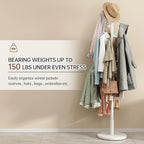 Muwuele Solid Wood Cactus Coat Rack, Freestanding Coat Rack With 6 L-Shaped Hooks and 3 Adjustable Sizes, Coat Tree for Bedroom, Entryway, Livingroom, Coat Hanger Stand for Coats, Handbags (White) - Image 5