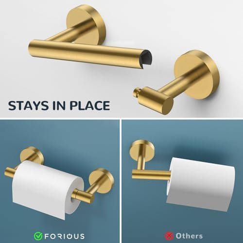 FORIOUS Bathroom Accessories, 4-Piece Bathroom Hardware Set - 24" Towel Bar - Image 5