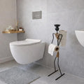 GRANDMIX Funny Standing Toilet Paper Holder with Metal Figurine (Model 2 - Black) by GRANDMIX