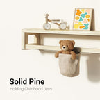 3Pack Solid Wood Floating Shelves for Wall, Nursery Bookshelf NaturalPoplar - Image 5